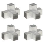 Vidaxl connecteurs de poteau 4 pcs forme en x mtal galvanis 91x91 mm