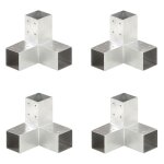 Lot 4 connecteurs poteaux y galvaniss mtal 71x71 mm robuste