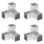 Vidaxl connecteurs de poteau 4 pcs forme en y mtal galvanis 81x81 mm