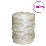 Vidaxl corde 100 % sisal 4 mm 100 m