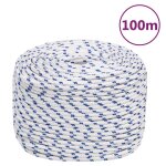 Vidaxl corde de bateau blanc 10 mm 100 m polypropylne