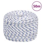Vidaxl corde de bateau blanc 6 mm 50 m polypropyl�ne