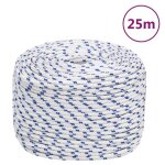 Vidaxl corde de bateau blanc 8 mm 25 m polypropylne