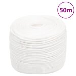 Vidaxl corde de bateau blanc complet 6 mm 50 m polypropylne