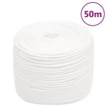 Vidaxl corde de bateau blanc complet 8 mm 50 m polypropylne
