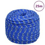 Vidaxl corde de bateau bleu 6 mm 25 m polypropylne