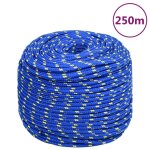 Vidaxl corde de bateau bleu 6 mm 250 m polypropylne