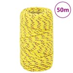 Vidaxl corde de bateau jaune 2 mm 50 m polypropylne