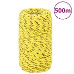 Vidaxl corde de bateau jaune 2 mm 500 m polypropylne