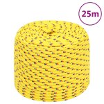 Vidaxl corde de bateau jaune 8 mm 25 m polypropylne