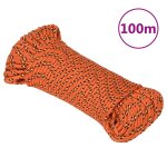 Vidaxl corde de bateau orange 4 mm 100 m polypropylne