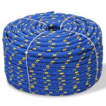Vidaxl corde de bateau polypropylne 18 mm 50 m bleu