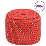 Vidaxl corde de bateau rouge 18 mm 100 m polypropylne