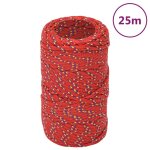 Vidaxl corde de bateau rouge 2 mm 25 m polypropylne