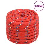 Vidaxl corde de bateau rouge 20 mm 100 m polypropylne