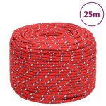 Vidaxl corde de bateau rouge 8 mm 25 m polypropylène Vidaxl corde de bateau rouge 8 mm 25 m polypropylène
