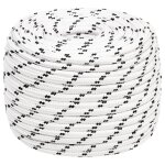 Vidaxl corde de bateau tress� blanc 14 mmx100 m polyester