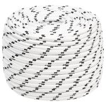 Vidaxl corde de bateau tress blanc 14 mmx25 m polyester