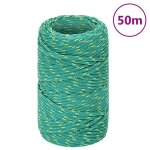 Vidaxl corde de bateau vert 2 mm 50 m polypropylne