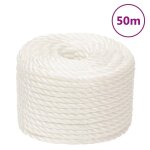 Vidaxl corde de travail blanc 10 mm 50 m polypropylne