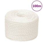 Vidaxl corde de travail blanc 16 mm 100 m polypropylne