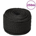 Vidaxl corde de travail noir 10 mm 250 m polypropylène Vidaxl corde de travail noir 10 mm 250 m polypropylène