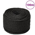 Vidaxl corde de travail noir 16 mm 100 m polypropylène Vidaxl corde de travail noir 16 mm 100 m polypropylène