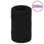 Vidaxl corde de travail noir 2 mm 250 m polyester