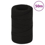 Vidaxl corde de travail noir 2 mm 50 m polyester