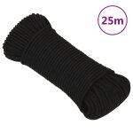 Vidaxl corde de travail noir 3 mm 25 m polyester