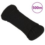 Vidaxl corde de travail noir 3 mm 500 m polyester Vidaxl corde de travail noir 3 mm 500 m polyester