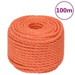 Vidaxl corde de travail orange 24 mm 100 m polypropylène Vidaxl corde de travail orange 24 mm 100 m polypropylène