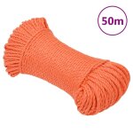 Vidaxl corde de travail orange 8 mm 50 m polypropylne