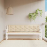 Vidaxl coussins de banc jardin lot de 2 beige 200x50x7 cm tissu oxford
