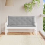 Vidaxl coussins de banc jardin lot de 2 gris 150x50x7 cm tissu oxford