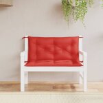 Vidaxl coussins de banc jardin lot de 2 rouge 100x50x7 cm tissu oxford