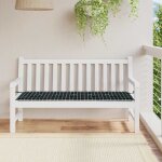 Vidaxl coussin de banc de jardin carreaux noir 150x50x4cm tissu oxford