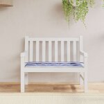 Vidaxl coussin de banc de jardin rayures bleues et blanches 100x50x4cm