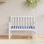 Vidaxl coussin de banc de jardin rayures bleues et blanches 120x50x4cm