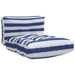 Vidaxl coussins de canap palette 2 pcs rayures bleues / blanches tissu