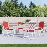 Vidaxl coussin de chaise de jardin 4 pcs rouge 120 x 50 x 3 cm
