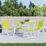 Vidaxl coussins de chaise de jardin 4 pcs vert vif 120x50x3 cm