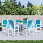 Vidaxl coussins de chaise de jardin 6 pcs bleu 100x50x3 cm