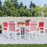 Vidaxl coussins de chaise de jardin 6 pcs rouge 100x50x3 cm