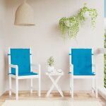 Vidaxl coussins de chaise de jardin a dossier bas lot de 2 bleu