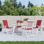 Vidaxl coussins de chaise de jardin a dossier haut lot de 4 bordeaux