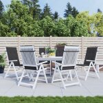 Vidaxl coussins de chaise de jardin a dossier haut lot de 6 noir tissu