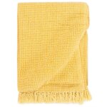 Vidaxl couverture en coton 220 x 250 cm jaune moutarde