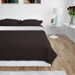 Vidaxl couvre - lit  double face matelass 220 x 240 cm crme et marron