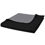 Vidaxl couvre - lit  double face matelass noir / gris 220x240 cm
